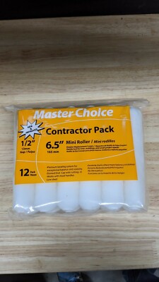 12 pc  Master Choice 6.5  6 1/2'' 6'' Woven 1/2  Nap Mini Paint Rollers Draylon