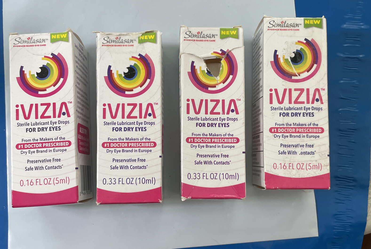 4 iVIZIA Eye Drops DRY EYES .16 fl oz ea CONTACTS SAFE Exp 11/23