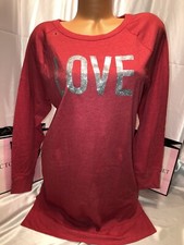 Victorias Secret Sleep Shirt Nightie Sparkle LOVE Small