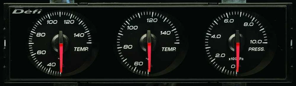 Defi DIN Gauge Triple Meter White Letter Red Pointer Part Number