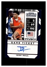 2020-21 Panini Contenders Draft Picks Game Ticket Red Autograph Josh Hall RC