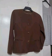 Marella Designer Ladies Brown Wool Blend Designer Jacket Blazer Size L