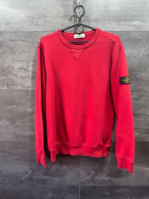 STONE ISLAND JUNIOR Logo Plaque Sweatshirt Red Size 14/170