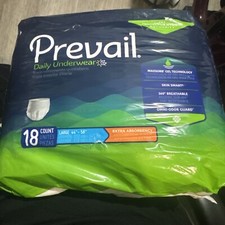 Prevail Daily Disposable Underwear 18ct Large 44-58" Extra Absorbency PV-513 New