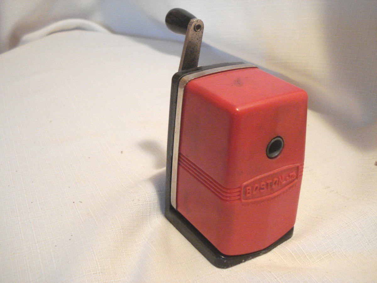 Vintage Boston- Retro Red Plastic Pencil Sharpener Desk Mount | eBay