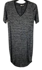 Gap XS Gray Knit Shift V Neck Short Sleeve Dress