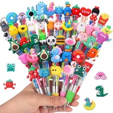 48 Pack Multicolor Ballpoint Pens for Kids Writing Drawing Coloring Fun