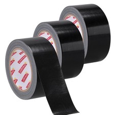 Fyguard 3 Rolls Duct Tape Black, 48mm x 28m Waterproof Strong Tape 210μ Gaffa... 0.22 per metre