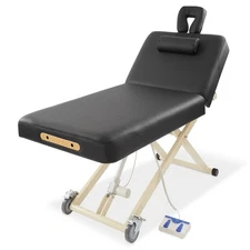 Electric Lift Professional Massage Table Adjustable Back with Accessories