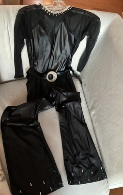 Ballroom Free Style Dance Jumpsuit Black Size Small Embellished