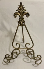 Display Easel/Stand Picture-Plate-Book Holder Gold Brushed Finish 13” Tall VTG