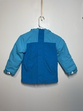 Lands' End Squall Kids Hooded Zip Jacket Blue Colorblock XS 4-5