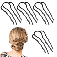 4 Pcs U Shaped French Hair Pins Metal Hair Side Combs French Hair Pins