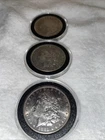 Morgan Silver Dollars Beautiful. 1879 1880 1881. 90% Silver Coins lot of 3.