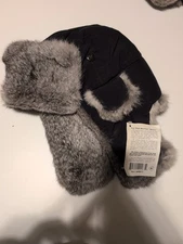 Mad Bomber Trapper Hat Rabbit Fur Winter Warm Aviator Ski  Hat M With Tags