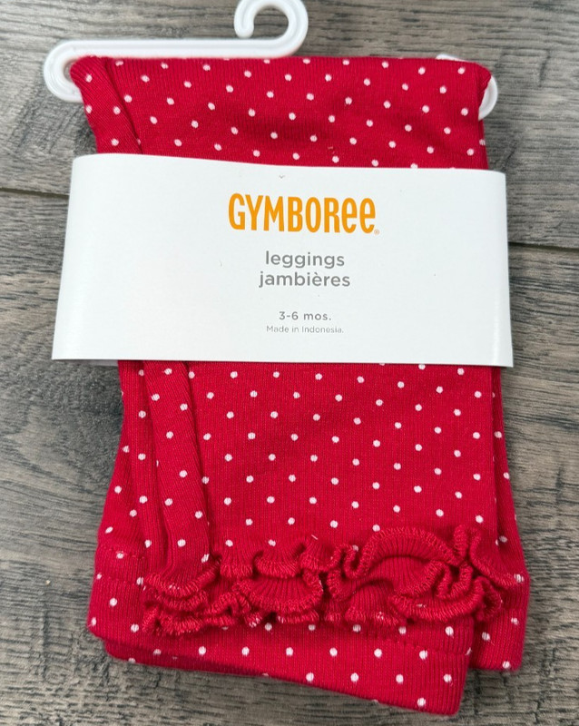 Baby Girl Clothes New Gymboree 3-6 Month So Berry Cute Red Polka Dot Leggings
