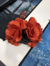 Large red petal shaped claw clips for thick hair