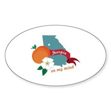 CafePress Georgia On My Mind Sticker Sticker (Oval) (1730817277)