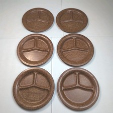 Lot Of 6 KYS-ITE 238 Divided Plates Melmac Melamine Camping Cafeteria Vtg 9.5"