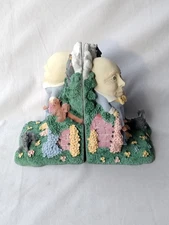 Vintage Humpty Dumpty Book Ends - Heavy And Very nice Condition Felt Backed
