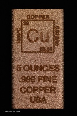 5 oz Copper Bar Element Design Made in USA | Rectangle Ingot