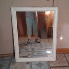White Wood Framed Rectangle Accent Wall Mirror Vertical 31-35 H x 21-30 W — photo 1
