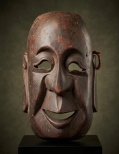 Japanese Noh Mask W145mm x H235mm Traditional Wall Decor Collectible 13+
