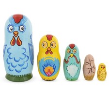Muñecas anidadoras de madera The Chicken Family