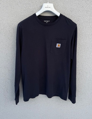 Carhartt WIP Pullover Mens MEDIUM T shirt Long Sleeve Crew Neck Blue Work TOP
