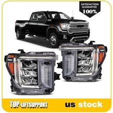 2pcs Pair Full Led Drl Headlights For 2020-2023 Gmc Sierra 2500hd 3500hd 6.6l