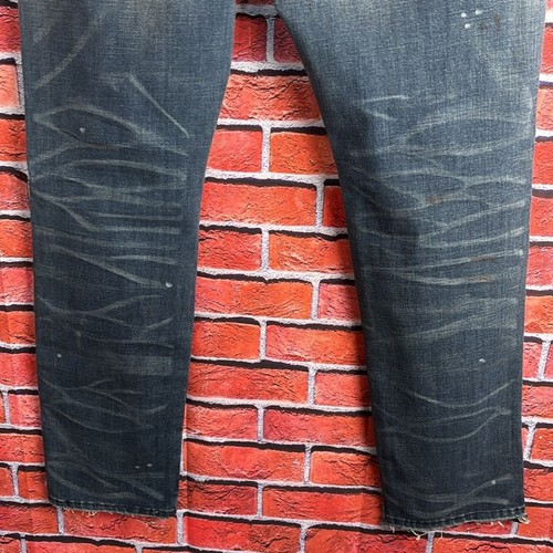 American Eagle Extreme Flex 4 Slim Destroyed Dark Wash Paint Splatter 33/30 NWT - Picture 8 of 11
