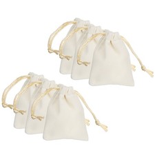 20pcs Velvet Gift Bags 2" x 2.8" Drawstring Jewelry Pouches, White