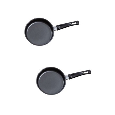  2 Stück Einzelgriff Doppelte Bodenbratpfanne für Steak Food Egg Mini Omelette