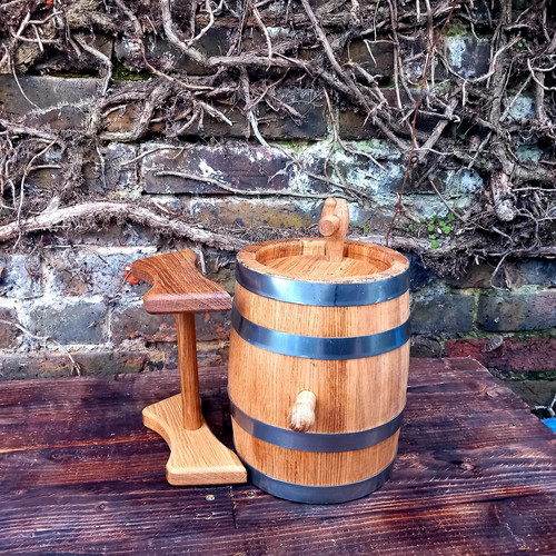 Nuevos barriles de roble macizo, para licores envejecidos, vino, whisky, 3L, medio carbonizado en el interior - Imagen 5 de 5