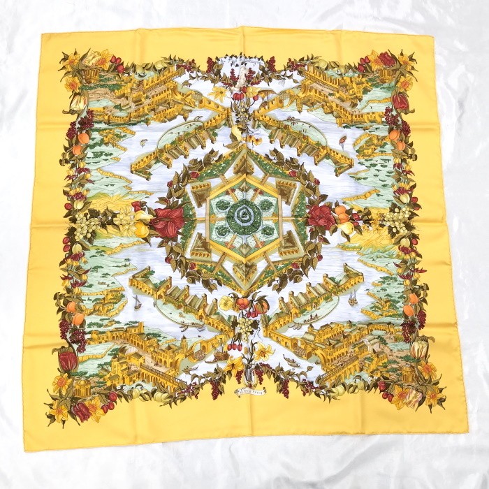 HERMES Au Pays de Cocagne 90 Silk Scarf 300086