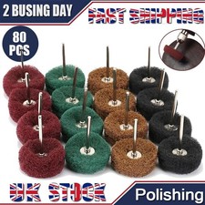 Abrasive Wheel Buffing Polishing Wheel 80Pc Set For Dremel Rotary tool 3mm shank