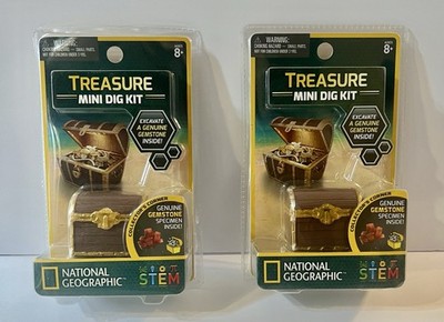 National Geographic TREASURE Mini Dig Kit Lot of 2 Genuine Gemstone
