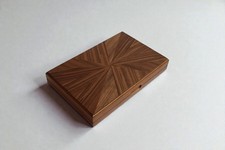 Set Backgammon Italfama in Radia di Noce, Misura Chiusa 28 X 19 cm, Fatto a Mano in Italia