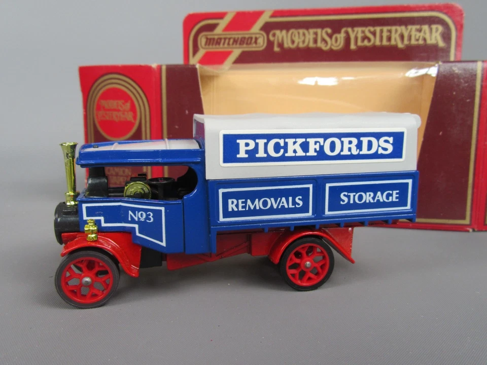 C991 Matchbox Y-27 Foden Lastwagen Dampflok 1922 Pickfords Blau IN Ovp Vintage - Bild 2 von 4