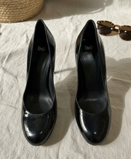 Dolce & Gabbana Black Patent Leather Round Toe Heel Pumps EU 38.5 - US 8