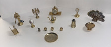 Lot of 15 mini brass and/or copper doll house accessories