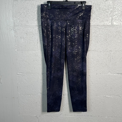 Ideology Women's 7/8 side pocket legging, Midnight foil  Large 