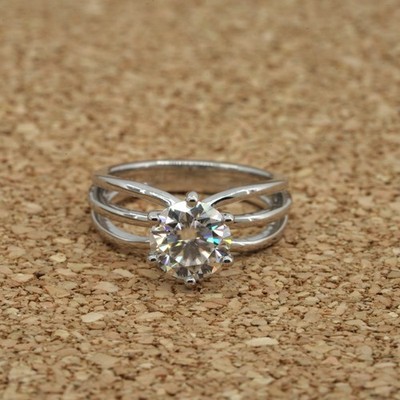Love Forever 2 CT Solitaire Six Prong Setting Twisted Engagement Wedding Ring