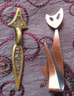 Pins Brooches (2) Kim & Made in England Hieroglyphics & Copper Cat Long & Narrow — photo 1