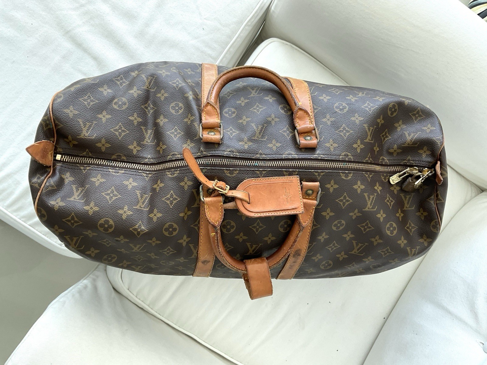 Louis Vuitton Keepall 55 Monogram Canvas Travel Bag Authentic Vintage thumbnail 6