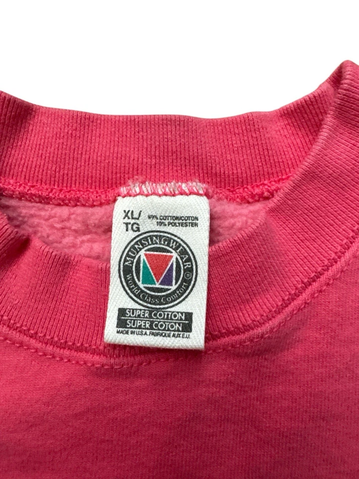 Sudadera vintage Munsingwear rosa Soild resistente para mujer talla XL retro  Foto 2 de 4