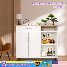 Rolling Kitchen Island Side Table, Rolling Trolley Cart with Drawer
