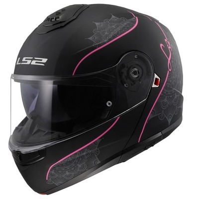 LS2 FF908 Strobe 2 Lux Matt Black Pink Gr.XS Motorradhelm Klapphelm