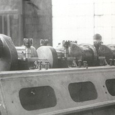 C1950s Industrial Machine Shop Engine Snapshot Photo Crankshaft Crankcase Parts C1950s Industrial Machine Shop Engine Snapshot Photo Crankshaft Crankcase Parts