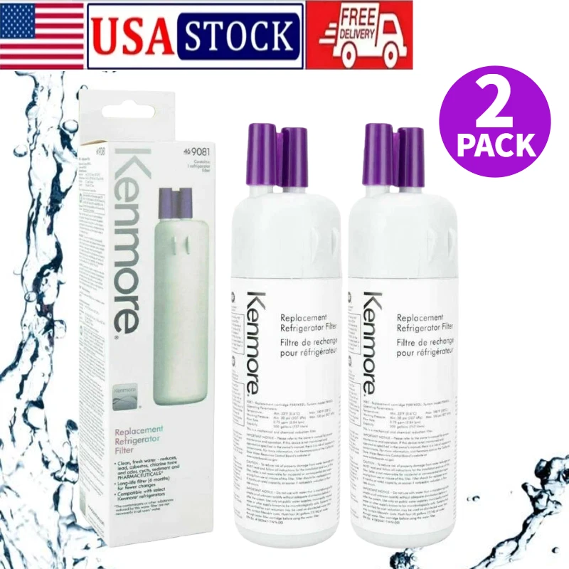 Paquete de 2 filtros de agua y refrigerador 9081 Kenmore 469081 46-9930 sellados stock en EE. UU. Foto 2 de 4